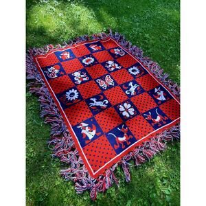 VTG Baby / Kids Blanket Double Sided Fringe